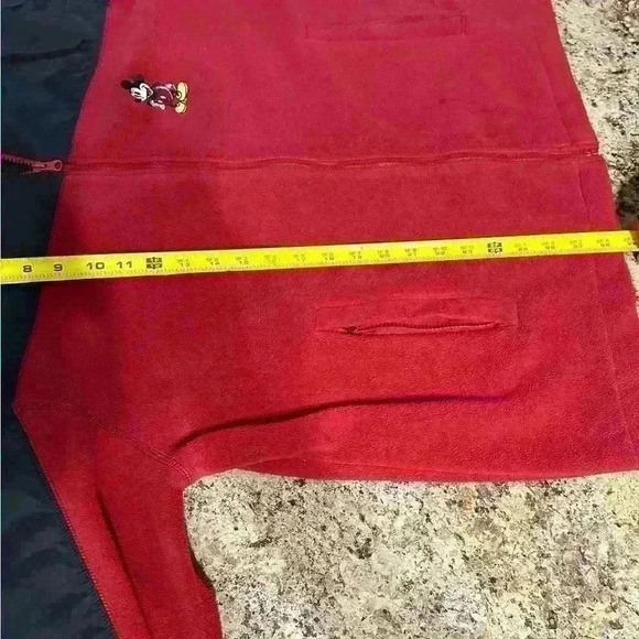 Disney Mickey Mouse Adult Fleece Jacket Size XL Red and Black Zip Up - Picture 8 of 11